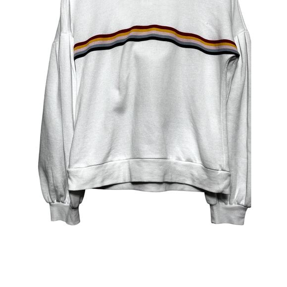 Nordstrom Hoodie Jacket Multicolor Stripe Relaxed Fit White Girl's XL 14/16 NWOT - Picture 3 of 8